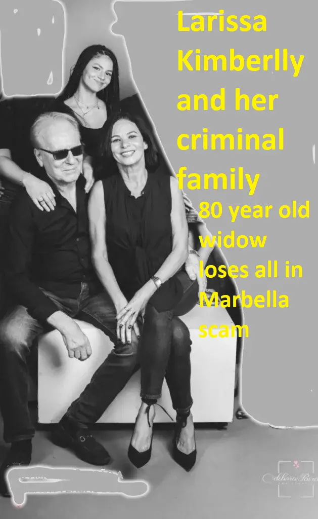 Larissa Kimberlly 80 year old widow loses all in Marbella scam. David Topping and Miria Boisard